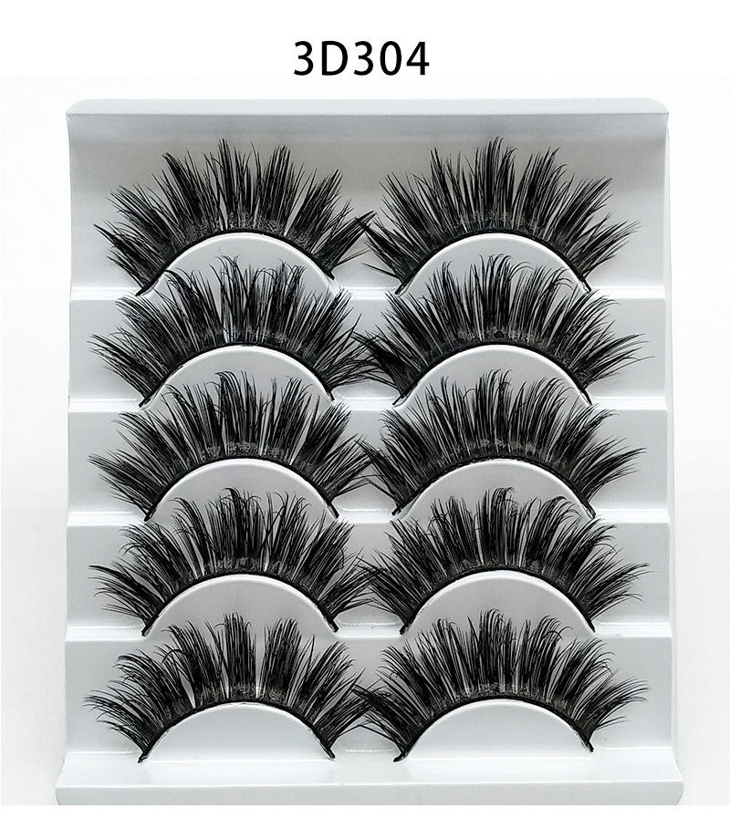 Mink False Eyelashes 3D False Eyelashes Five Pairs Of Soft Cotton Stalk Eyelashes Mink False Eyelashes 3D False Eyelashes Five Pairs Of Soft Cotton Stalk Eyelashes